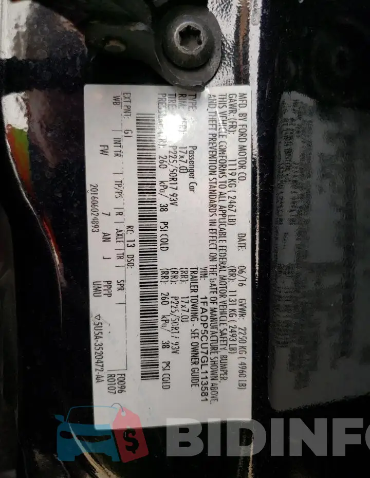 1FADP5CU7GL113581 Photo# 13