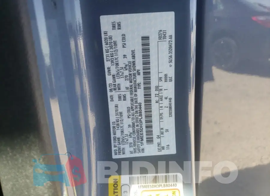 1FMEE5DH3PLB80440 Photo# 14
