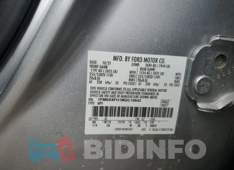 1FMSK8FH1MGC16642 Photo# 13