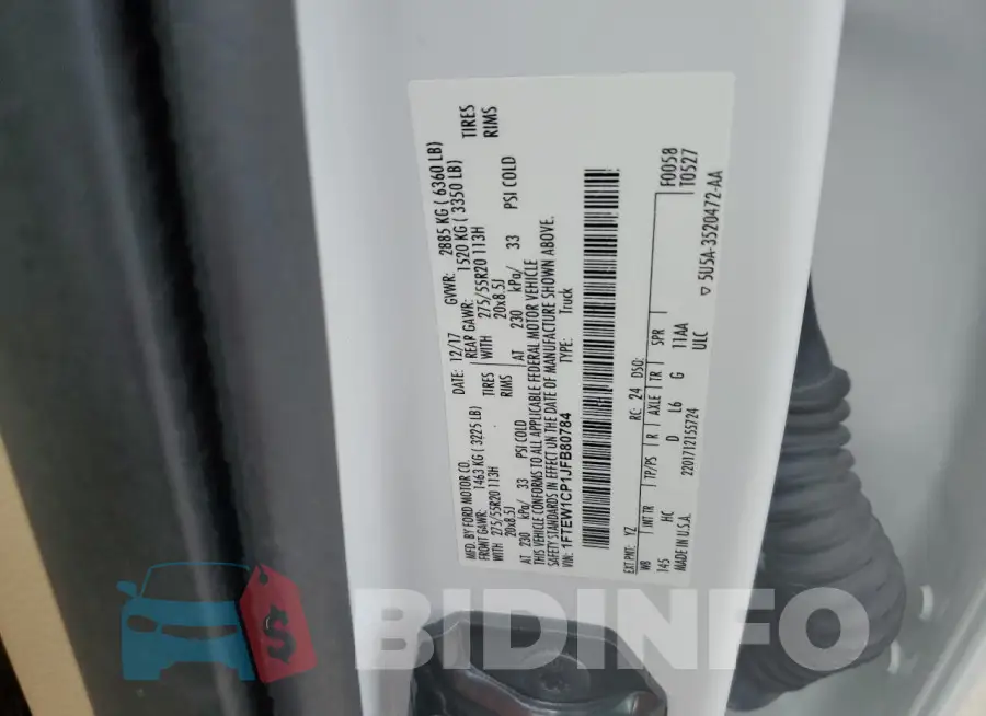 1FTEW1CP1JFB80784 Photo# 13