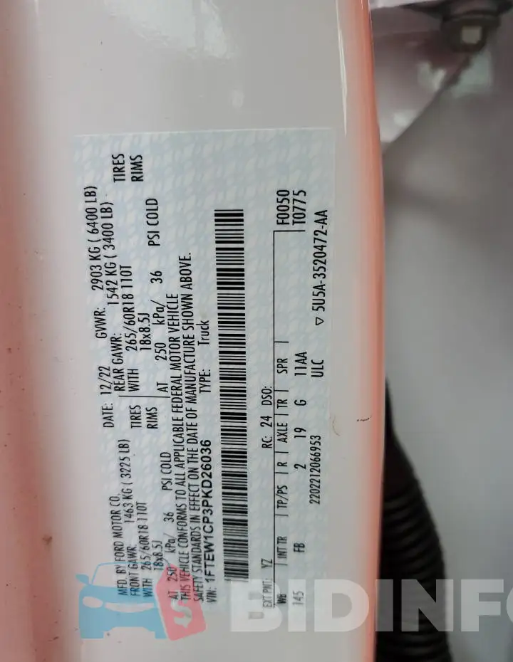 1FTEW1CP3PKD26036 Photo# 13