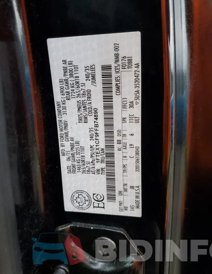 1FTEX1CF9FFB74890 Photo# 13