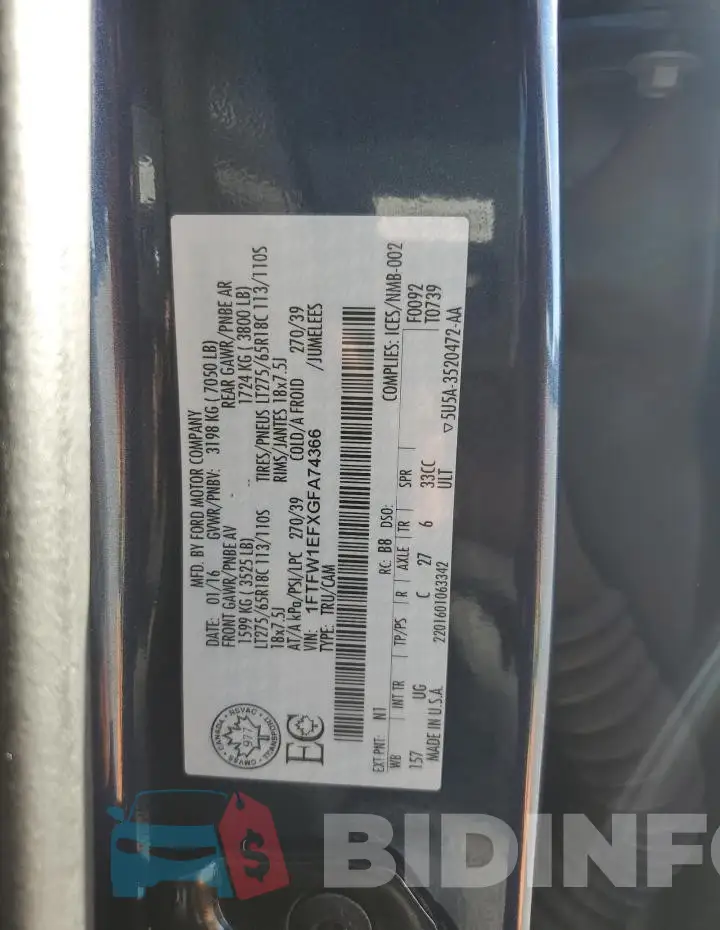 1FTFW1EFXGFA74366 Photo# 12