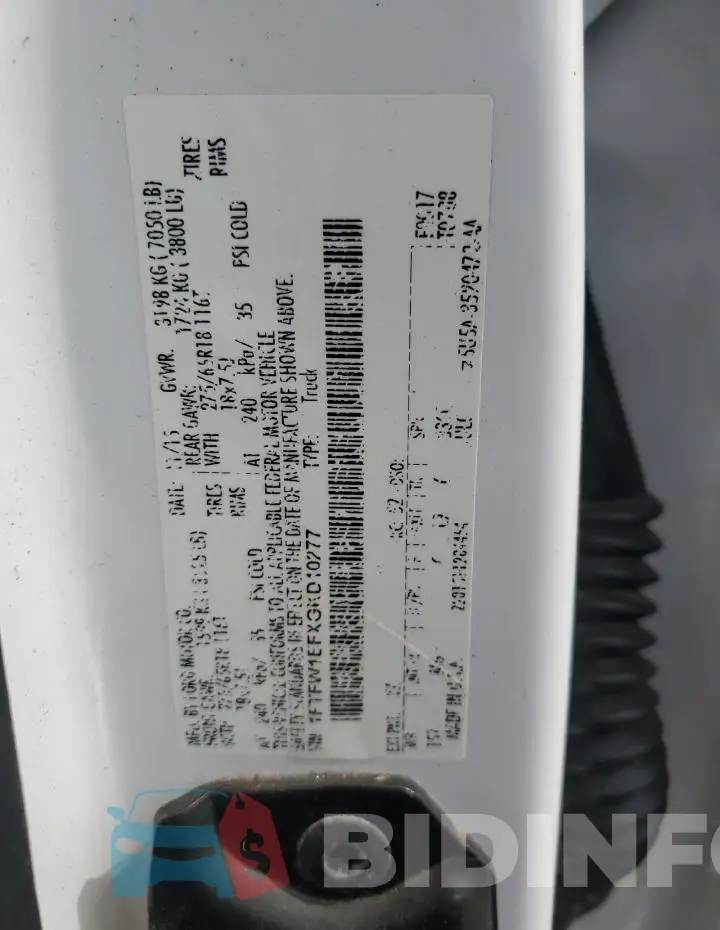1FTFW1EFXGKD10277 Photo# 12