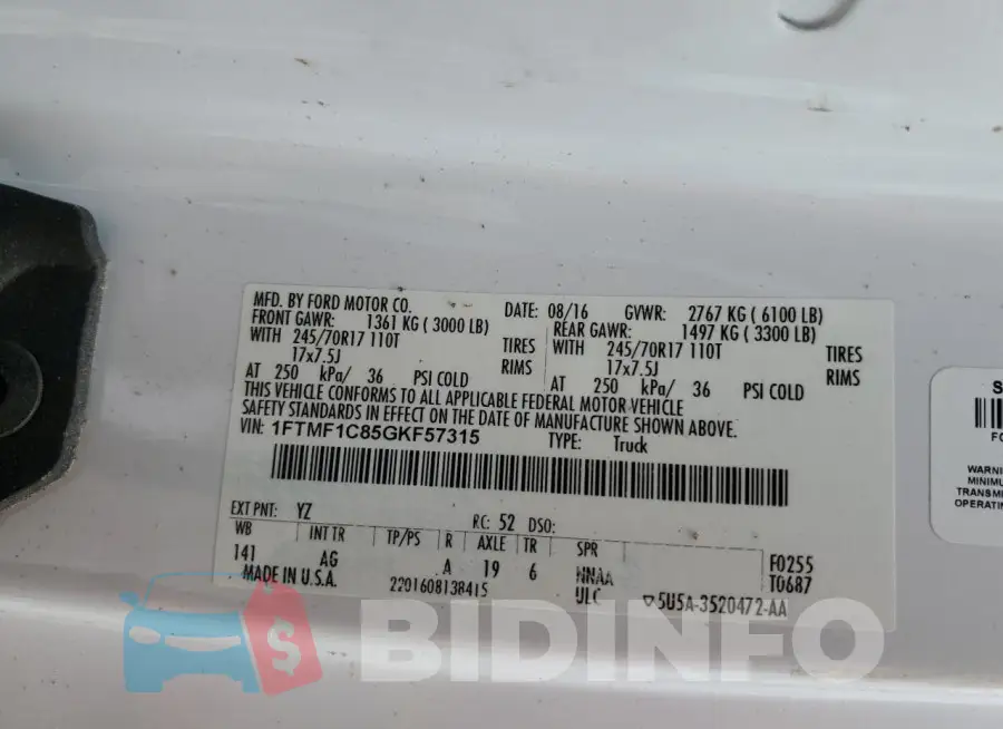 1FTMF1C85GKF57315 Photo# 12
