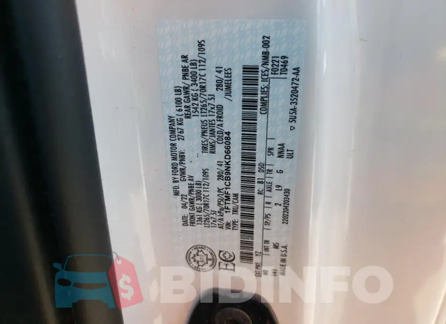 1FTMF1CB9NKD66084 Photo# 13