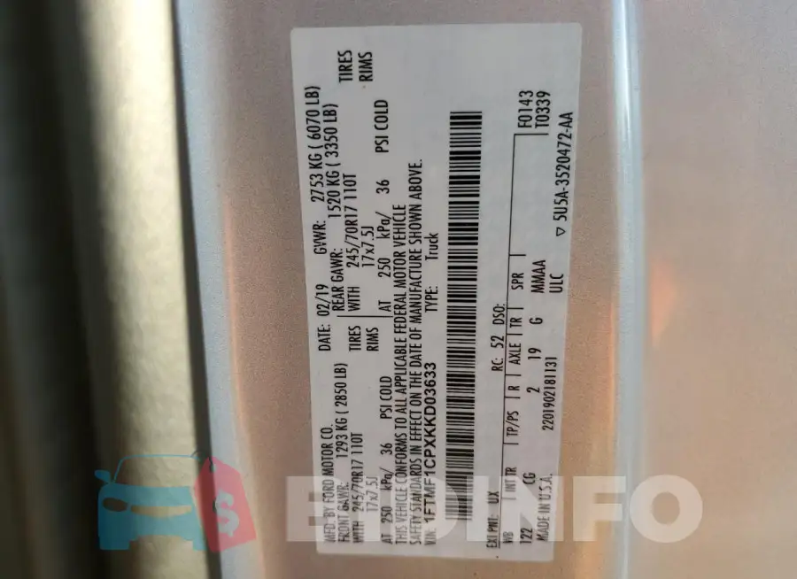 1FTMF1CPXKKD03633 Photo# 12