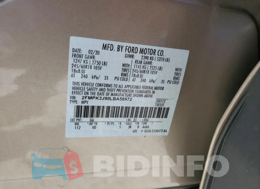 2FMPK3J90LBA58972 Photo# 13