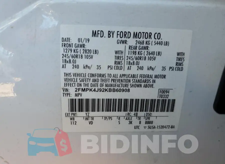 2FMPK4J92KBB60908 Photo# 13