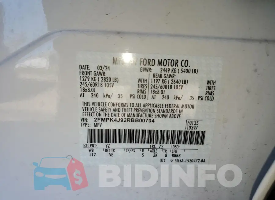 2FMPK4J92RBB00704 Photo# 13