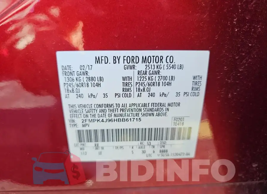 2FMPK4J96HBB61715 Photo# 10