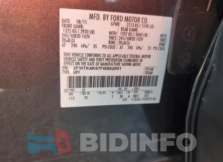 2FMTK4K97FBB82891 Photo# 14