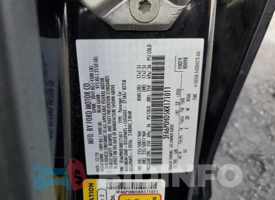 3FA6P0HD5KR171011 Photo# 12