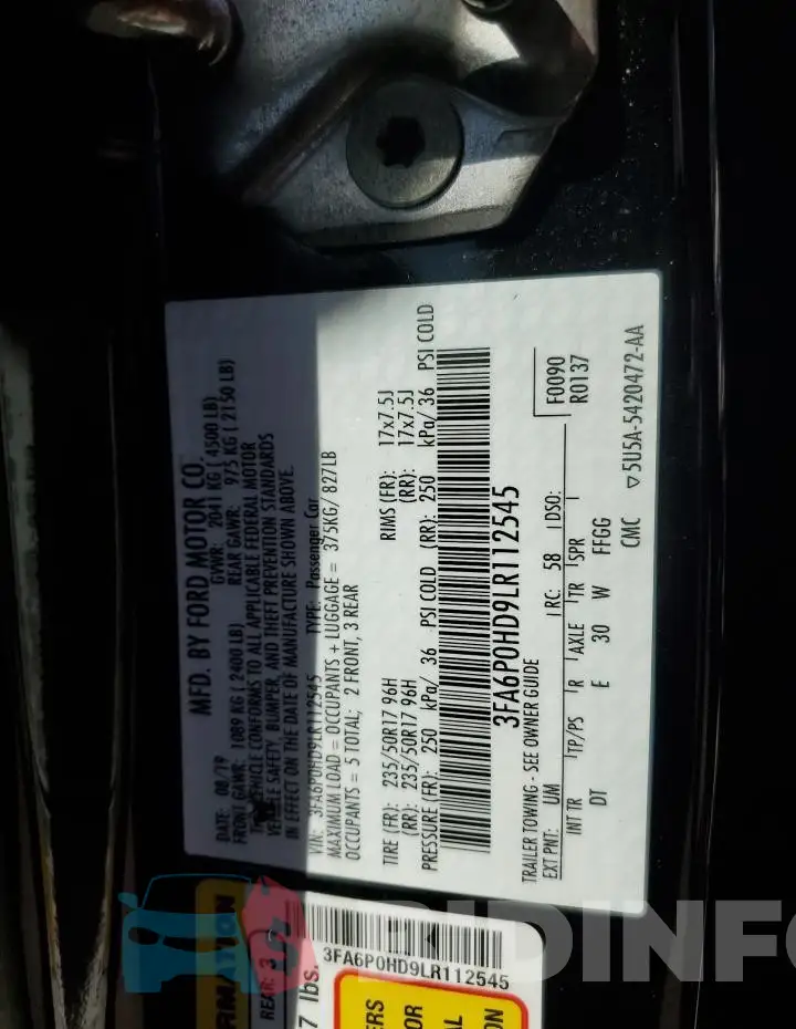 3FA6P0HD9LR112545 Photo# 12