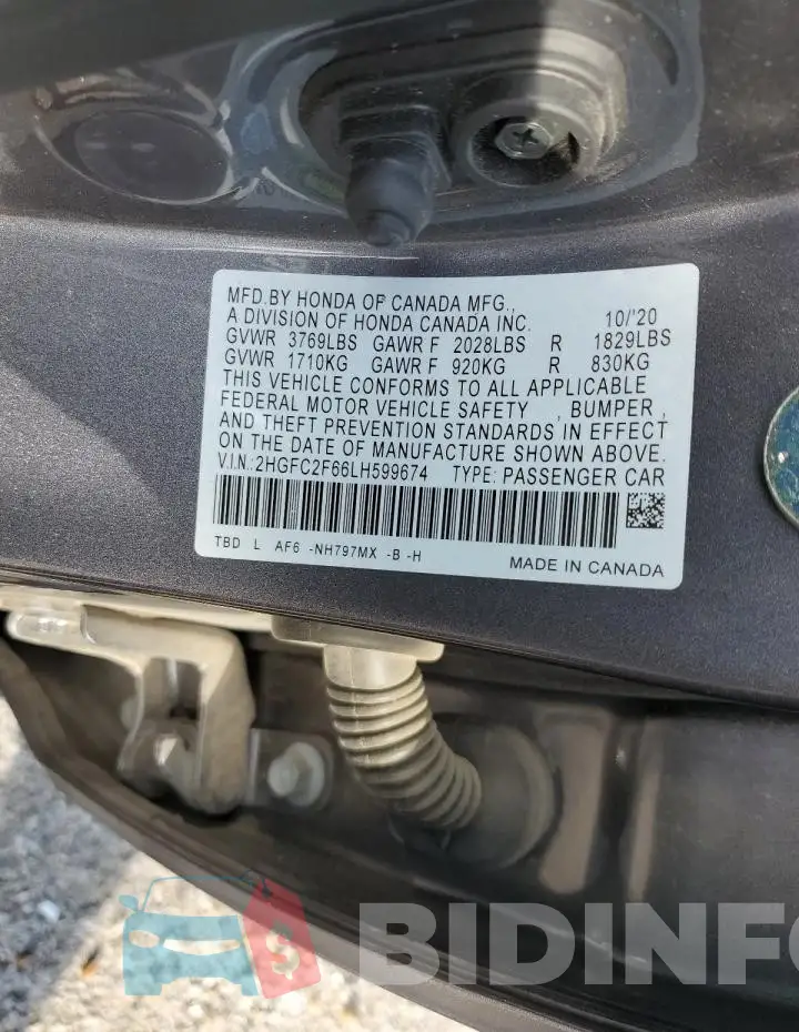 2HGFC2F66LH599674 Photo# 13