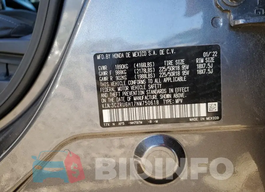 3CZRU6H17NM750618 Photo# 13