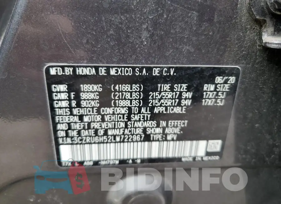 3CZRU6H52LM722967 Photo# 13