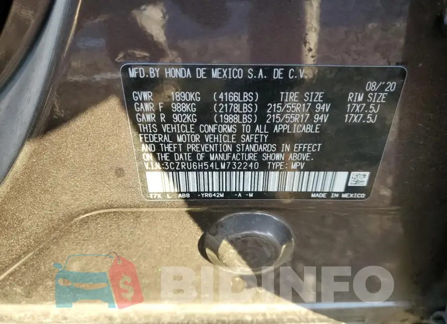 3CZRU6H54LM732240 Photo# 12