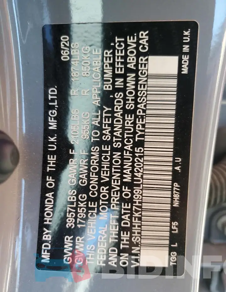 SHHFK7H99LU420215 Photo# 12