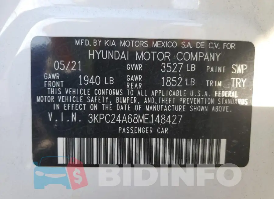 3KPC24A68ME148427 Photo# 12