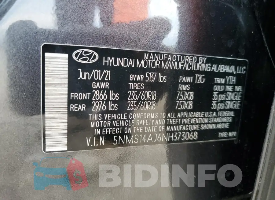 5NMS14AJ6NH373068 Photo# 13