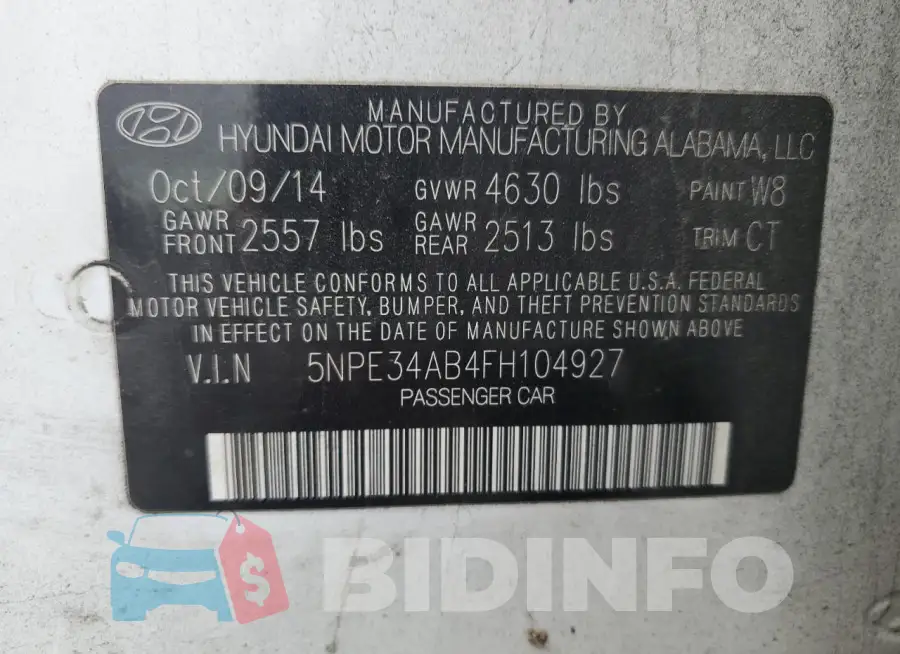 5NPE34AB4FH104927 Photo# 12