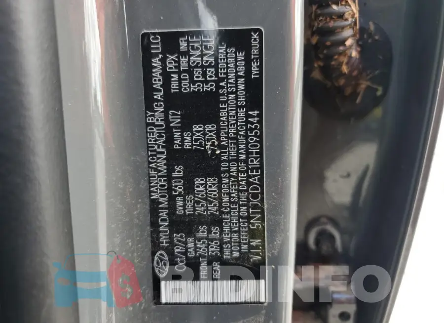 5NTJCDAE1RH095344 Photo# 12