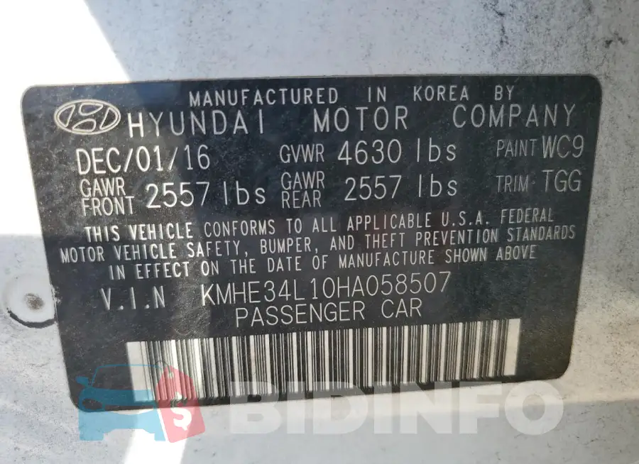 KMHE34L10HA058507 Photo# 13