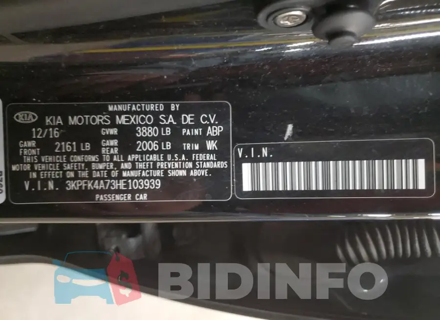 3KPFK4A73HE103939 Photo# 12
