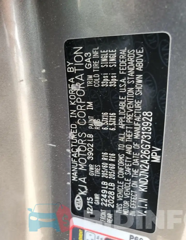 KNDJN2A26G7313928 Photo# 13