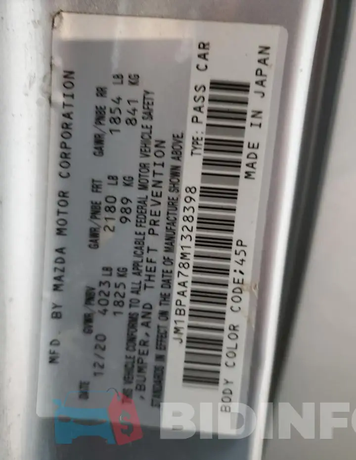 JM1BPAA78M1328398 Photo# 12