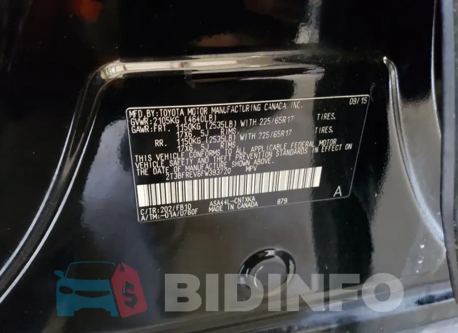 2T3BFREV6FW393720 Photo# 13