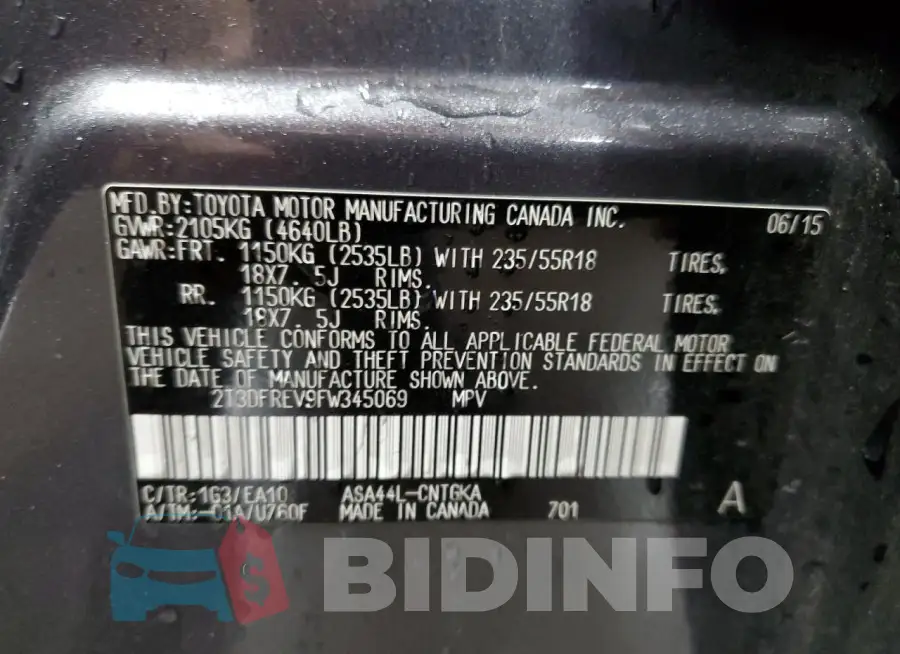 2T3DFREV9FW345069 Photo# 13