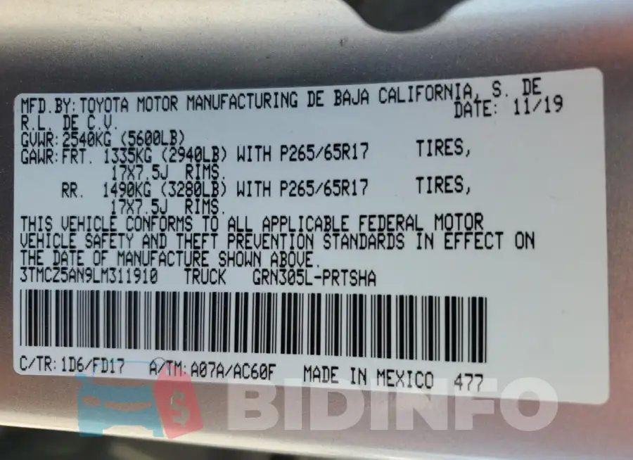 3TMCZ5AN9LM311910 Photo# 13