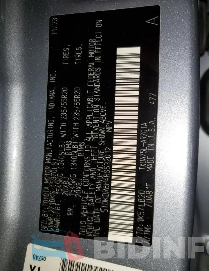 5TDKDRBH4RS532012 Photo# 13