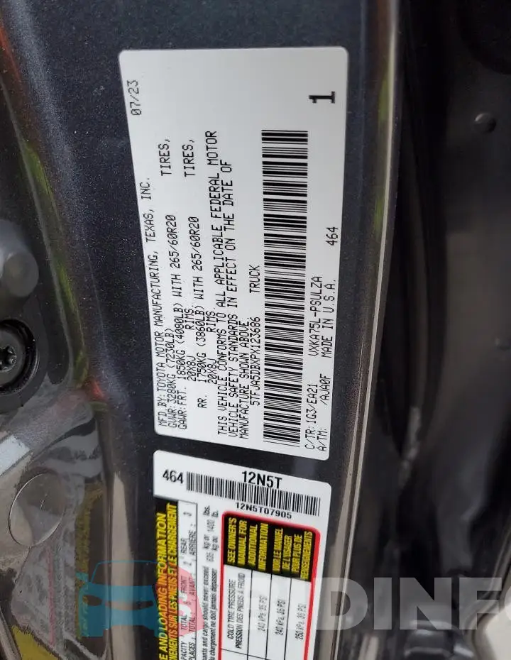 5TFJA5DBXPX123686 Photo# 12