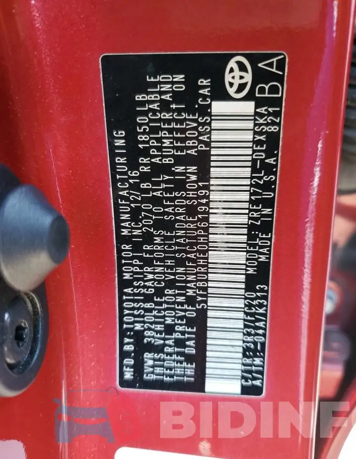 5YFBURHE0HP619491 Photo# 13