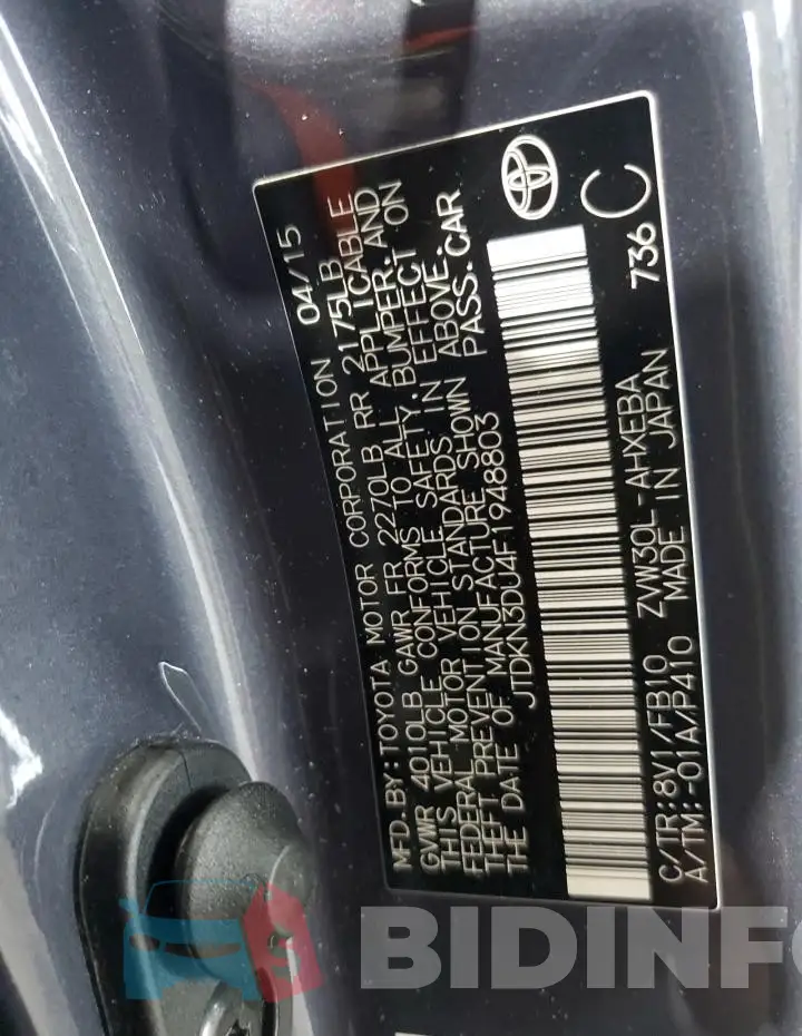 JTDKN3DU4F1948803 Photo# 13