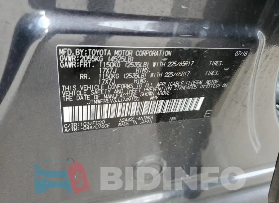 JTMWFREV3JJ749100 Photo# 13
