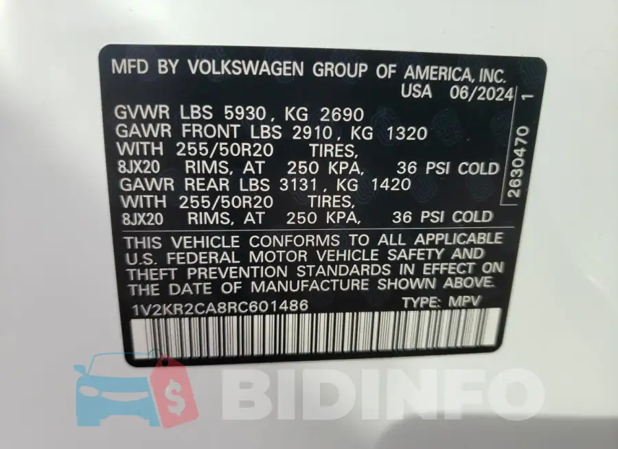 1V2KR2CA8RC601486 Photo# 13