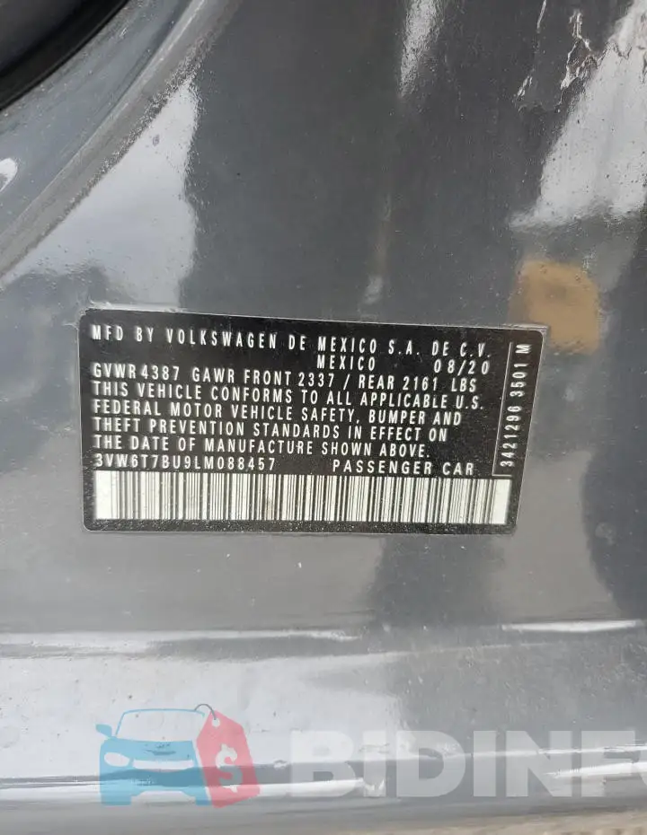 3VW6T7BU9LM088457 Photo# 13