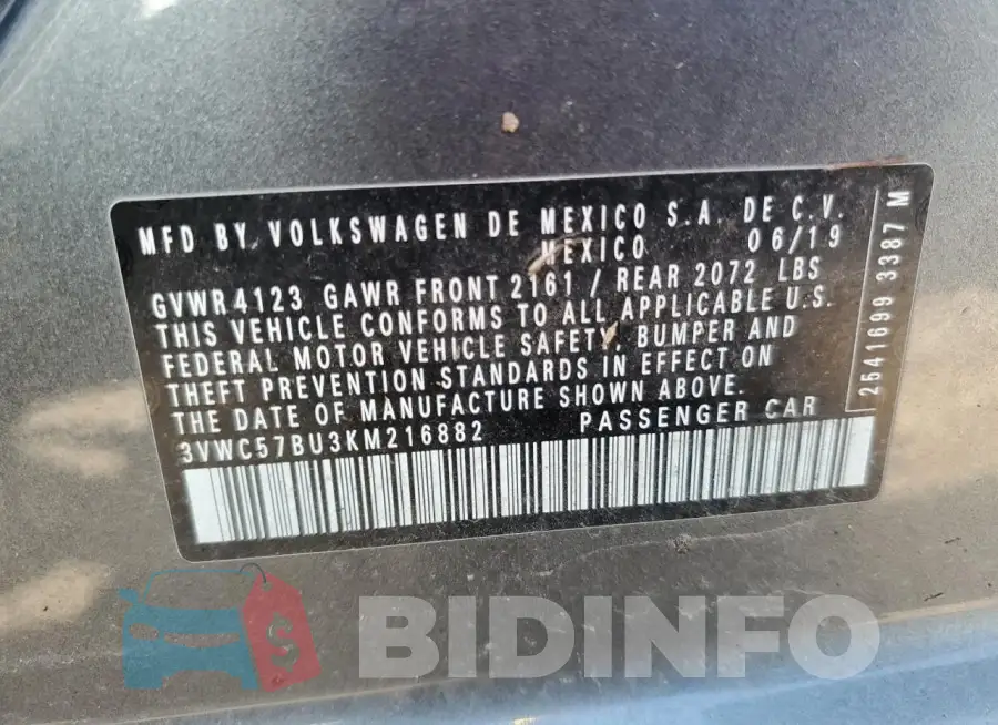 3VWC57BU3KM216882 Photo# 13