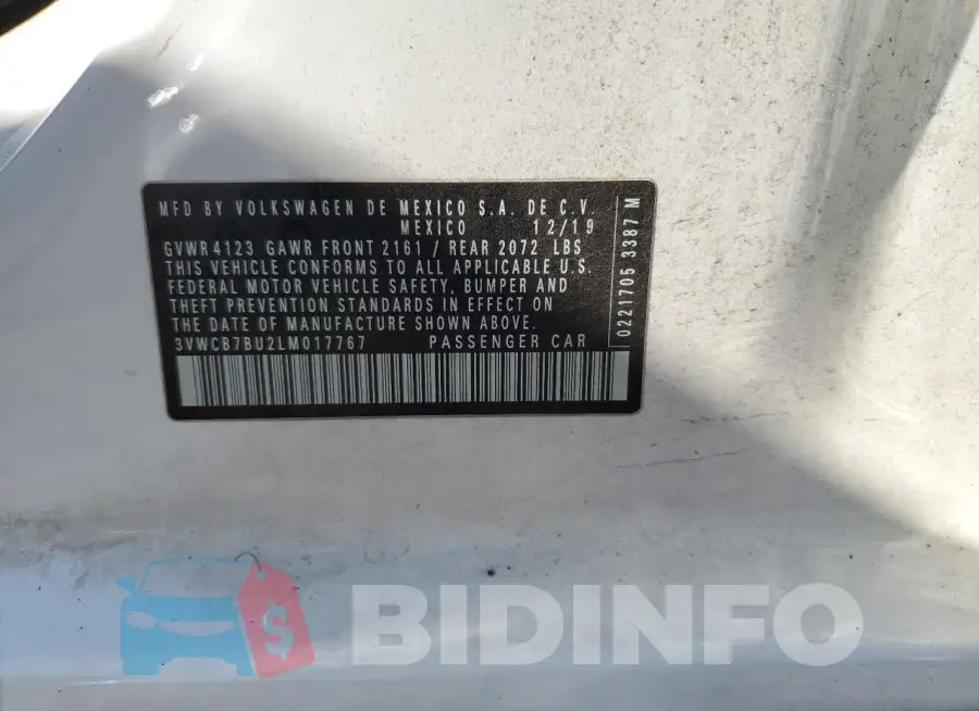 3VWCB7BU2LM017767 Photo# 12