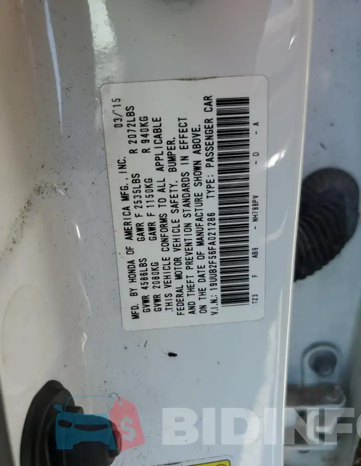 19UUB2F56FA021286 Photo# 12