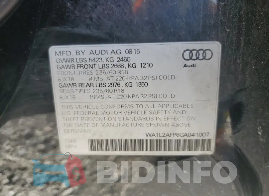 WA1L2AFP8GA041007 Photo# 13