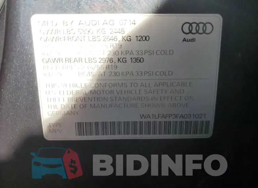 WA1LFAFP3FA031021 Photo# 13