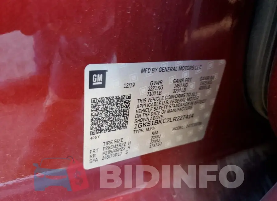 1GKS1BKC2LR227414 Photo# 13