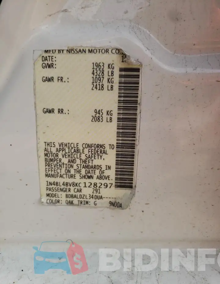 1N4BL4BV8KC128297 Photo# 12