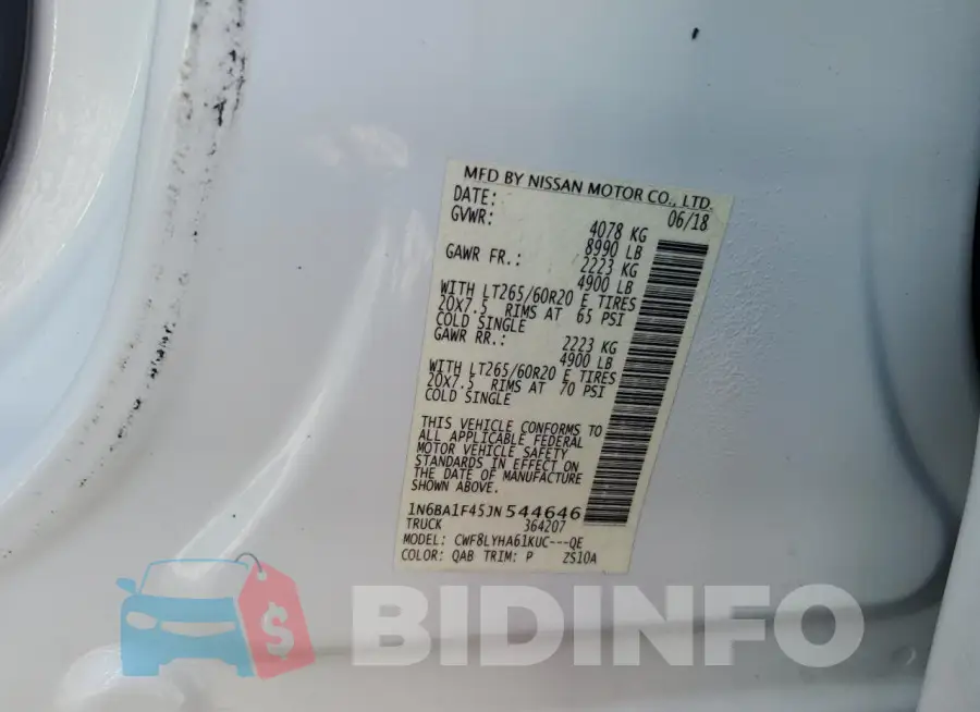 1N6BA1F45JN544646 Photo# 14