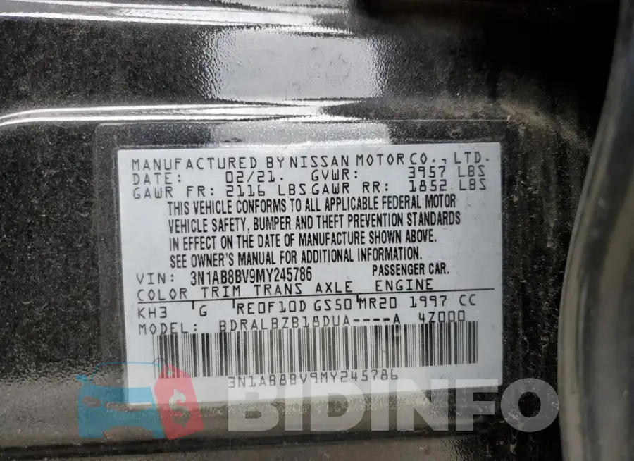 3N1AB8BV9MY245786 Photo# 12